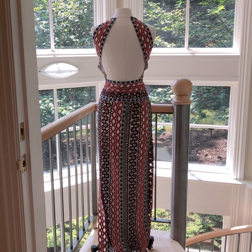 Tory Burch Multicolor Geometric Print Maxi Dress - Picture 10 of 15